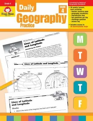 Evan-Moor Daily Geography Practice Grade 4 workbook cover