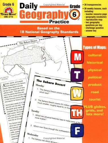 Evan-Moor Daily Geography Practice Grade 6 workbook cover