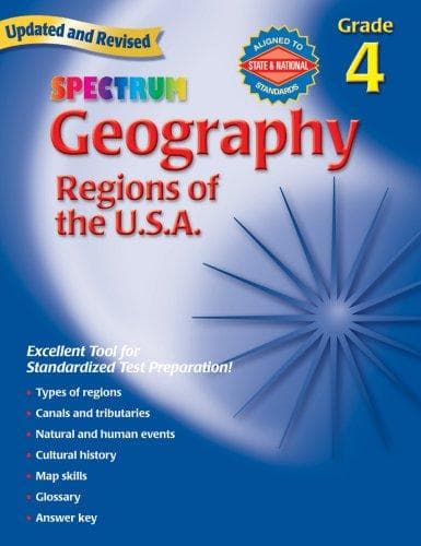 Spectrum Geography Grade 4 Regions of the U.S. workbook cover