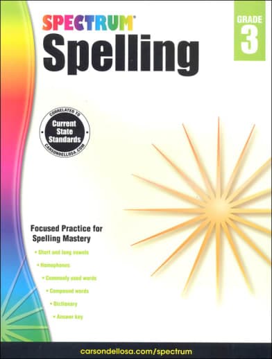 Spectrum Spelling Workbook, Grade 3