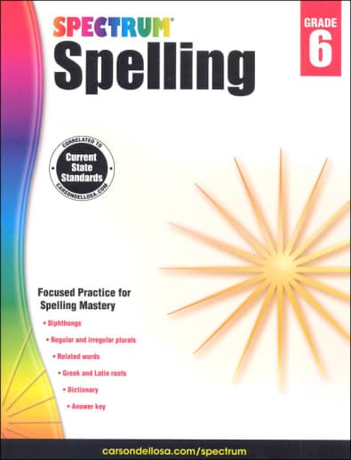 Spectrum Spelling Workbook, Grade 6